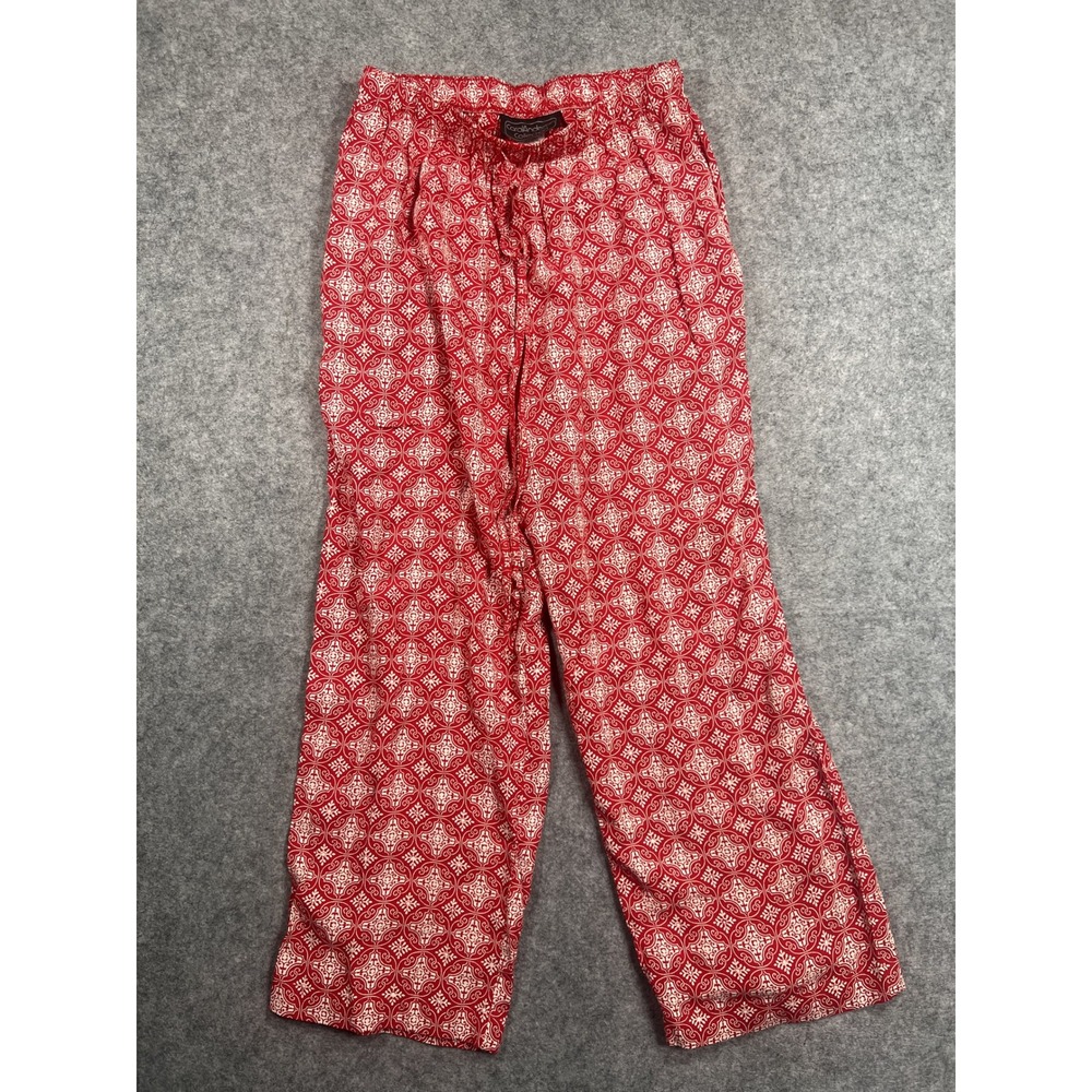 Carol Anderson Collection 2281247‎ Pants Medium Red White Medallion Rayon Crepe